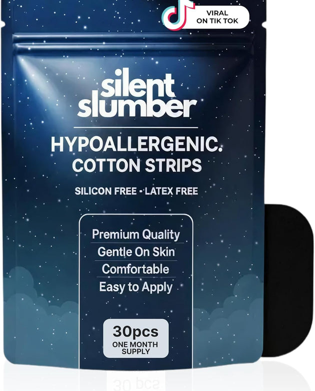 Silent Slumber Mouth Tape - Pure Cotton - Black